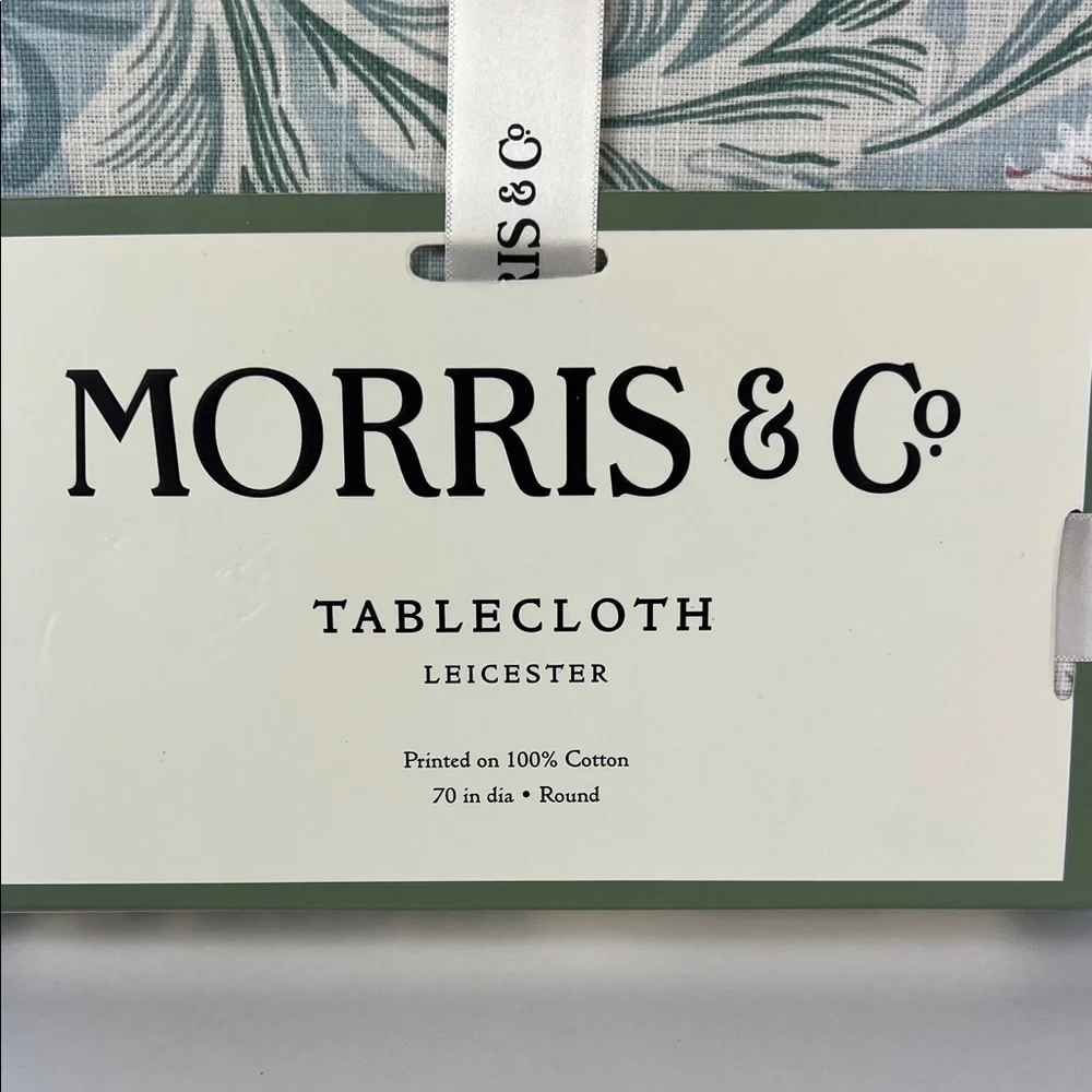 William MORRIS Co Tablecloth Leicester Blue Floral Spring Cotton 70